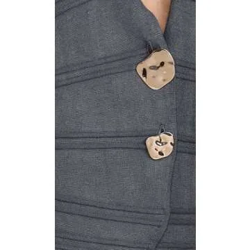 AMUR Women's Pebble Pleated Cardigan, Charcoal Cloud