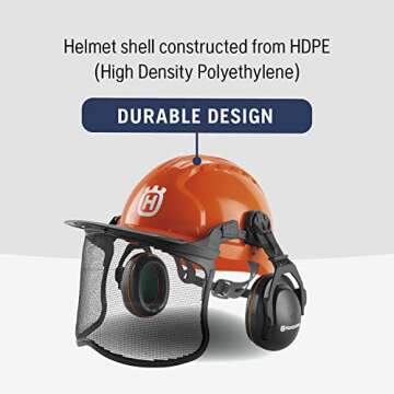 Husqvarna Chainsaw Helmet with Adjustable Ear Muffs and Face Shield