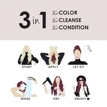 Keracolor Color + Clenditioner 3-in-1 Color-Depositing Conditioner, Gently Cleanses & Conditions, Semi-Permanent Merlot Hair Color, 12 Fl Oz