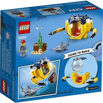 LEGO City Ocean Mini-Submarine 60263, Underwater Playset, Featuring a Toy Submarine, Pirate Treasure...