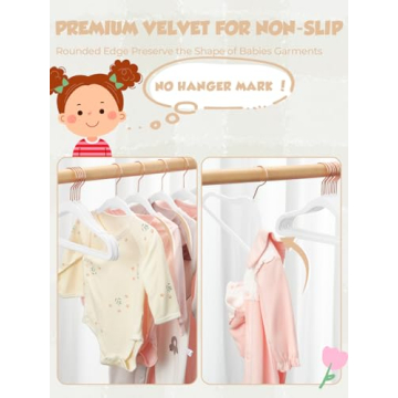 Smartor Velvet Baby Hangers 50 Pack Space-Saving Design