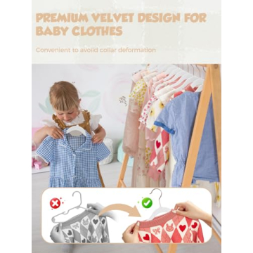 Smartor Velvet Baby Hangers 50 Pack Space-Saving Design