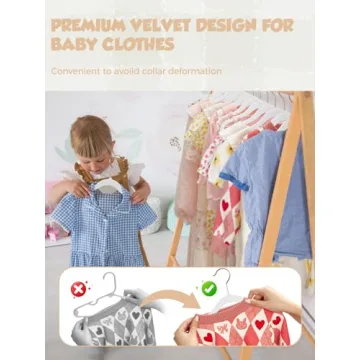 Smartor Velvet Baby Hangers 50 Pack Space-Saving Design