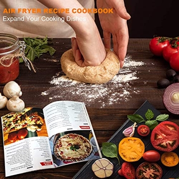 Air Fryer Accessories XL, 8 Inch Set Of 17 For Gowise USA Phillips Ninjia Cosori Cozyna 4.2QT 5.3QT 5.5QT 5.8QT Deep Air Fryer with Recipes Cookbook and 12 Silicone Muffin Cups Universal Accessories