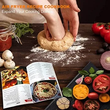 Air Fryer Accessories XL, 8 Inch Set Of 17 For Gowise USA Phillips Ninjia Cosori Cozyna 4.2QT 5.3QT 5.5QT 5.8QT Deep Air Fryer with Recipes Cookbook and 12 Silicone Muffin Cups Universal Accessories