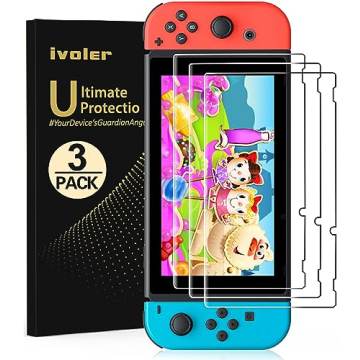 ivoler 3-Pack Tempered Glass Screen Protector for Nintendo Switch