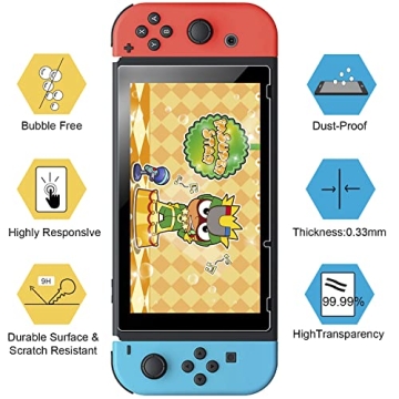 ivoler 3-Pack Tempered Glass Screen Protector for Nintendo Switch