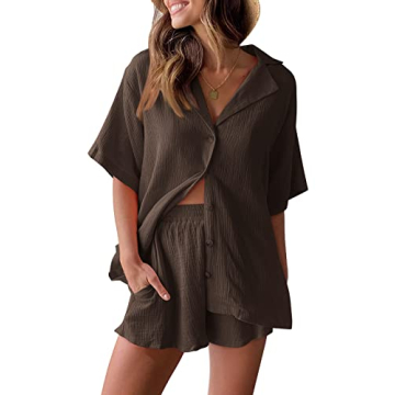 AUTOMET 2 Piece Sets For Women Lounge Wear - Fashionable Oversized Pajama Outfit