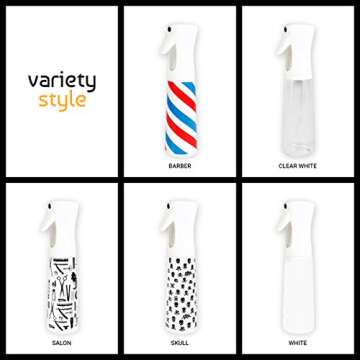 STUDIO LIMITED Hair Spray Bottle 10 oz, Continous Water Mister Spray Bottle, Refillable Fine Mist for Hair Styling, Gardening, Cleaning (White)