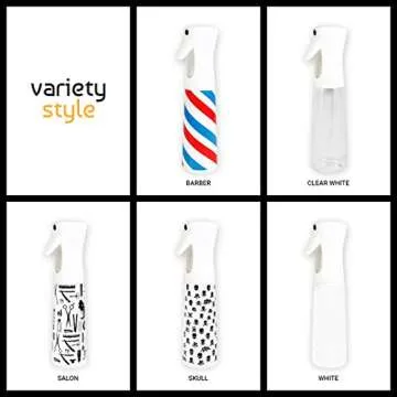 STUDIO LIMITED Hair Spray Bottle 10 oz, Continous Water Mister Spray Bottle, Refillable Fine Mist for Hair Styling, Gardening, Cleaning (White)