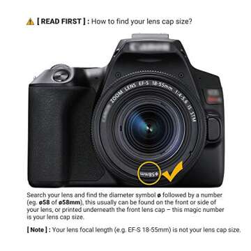 JJC 2-Pack 58mm Front Lens Cap Cover for Canon EOS Rebel T7 T6 T5 T100 4000D T8i T7i T6s T6i T5i T4i...