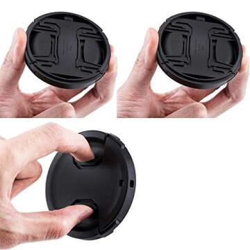 JJC 2-Pack 58mm Front Lens Cap Cover for Canon EOS Rebel T7 T6 T5 T100 4000D T8i T7i T6s T6i T5i T4i T3i T2i T1i SL3 SL2 SL1 XSi XTi with EF-S 18-55mm Kit Lens and other Lenses with 58mm Filter Thread