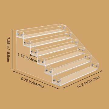 Benbilry 6 Tiers Acrylic Nail Polish Organizer 72 Bottles Essential Oil Stand Clear Holder Sunglasse...