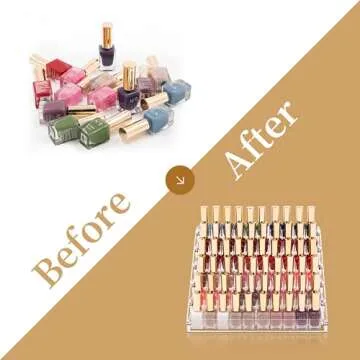 Benbilry 6 Tiers Acrylic Nail Polish Organizer 72 Bottles Essential Oil Stand Clear Holder Sunglasses Eyeglasses Display Makeup Organizer(6 Tiers)