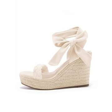Syktkmx Stylish Women’s Wedge Espadrille Sandals