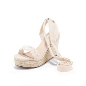 Syktkmx Stylish Women’s Wedge Espadrille Sandals