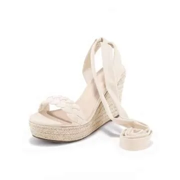 Syktkmx Stylish Women’s Wedge Espadrille Sandals