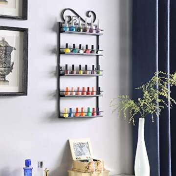 DAZONE Nail Polish Wall Rack Holds 50 Bottles Organizer