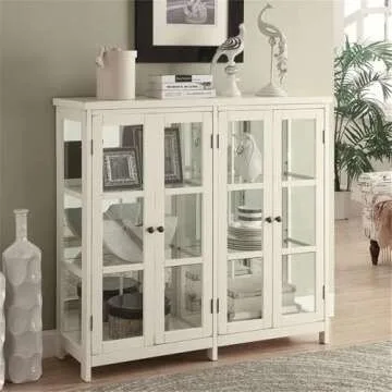 Coaster Home Furnishings Sable 4-Door Display Accent Cabinet in White