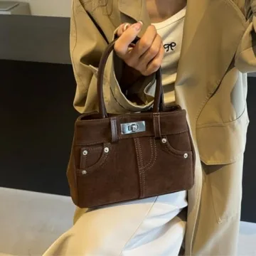 Chic Dicusph Suede Shoulder Bag for Stylish Women