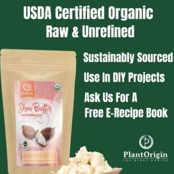 Raw USDA Certified Organic Shea Butter for Skin & Hair