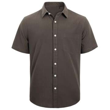 J.VER Men's Casual Linen Button Down Shirt for Summer