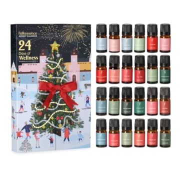 Folkulture Advent Calendar 2024 Pack of 24 Christmas Gifts Set, Christmas Essential Oil Set for Diff...