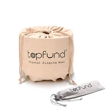 TOPFUND 8 inch F Note Crystal Singing Bowl with Case