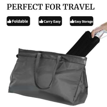 VOVOAN Hair Iron Mat Pouch, Heat Resistant Mat for Flat Iron and Curling Iron, Portable Travel Silicone Hair Straightener Mat and Cover for Hair Waving Iron and Hot Hair Styling Tools (Black)