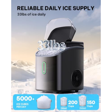 Silonn Portable Nugget Ice Maker for Home and Office