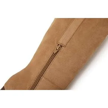 Ermonn Women’s Faux Suede Chunky Heel Winter Boots