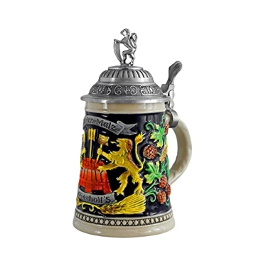 Elegant 0.5L Beer Stein with Metal Lid for Oktoberfest