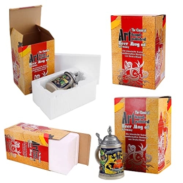 Elegant 0.5L Beer Stein with Metal Lid for Oktoberfest