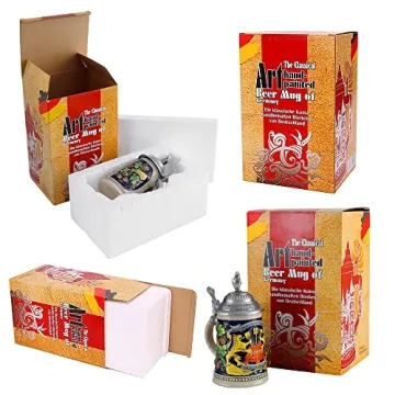 Elegant 0.5L Beer Stein with Metal Lid for Oktoberfest