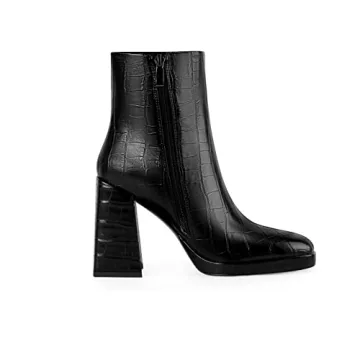 Stylish ANN CREEK Women's Ankle Boots with Chunky Heel and Zipper