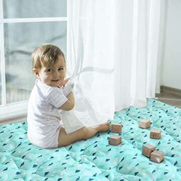 Baby Play Mat for 71'' x 59'' Playpen, Large & Thick Baby Mat for Floor, Playmat for Babies and Todd...