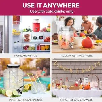 FineDine Glass Drink Dispenser - 1 Gallon for Events