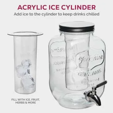 FineDine Glass Drink Dispenser - 1 Gallon for Events