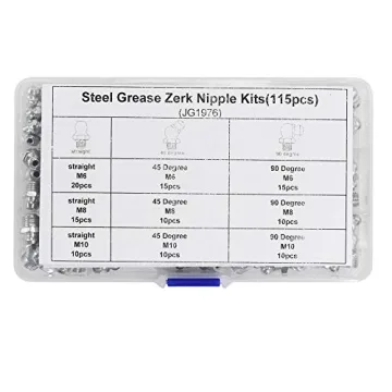 Iztoss 115pcs Steel Zerk Grease Fittings Kit