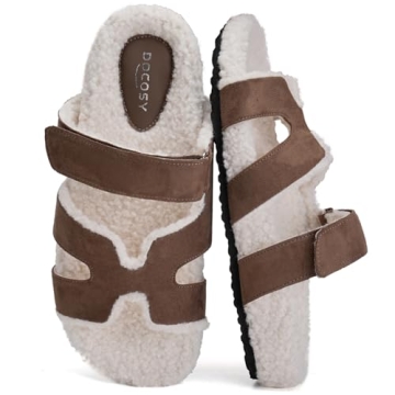 Docosy Women’s Fuzzy Slippers - Adjustable & Stylish