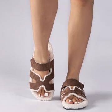 Docosy Women’s Fuzzy Slippers - Adjustable & Stylish