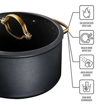 Thyme & Table 12-Piece Nonstick Ceramic Cookware Set, Gold/Ideal for cooking exquisite dishes/Mom needs it/Ideal product for Chef/This product should not be missing in your home.