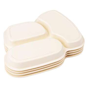 Kid Plate Set Bamboo Toddler Plates Dinnerware Dinner Dish Set Baby Feeding Spill Proof Divided Plate - Baby Spoon and fork 3-Piece Set for Kids and Toddlers Teaches Child Portion Control