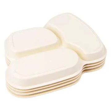 Kid Plate Set Bamboo Toddler Plates Dinnerware Dinner Dish Set Baby Feeding Spill Proof Divided Plate - Baby Spoon and fork 3-Piece Set for Kids and Toddlers Teaches Child Portion Control