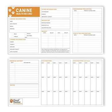 Good|Harbor Pet Supplies | (25 Pack) Premium Canine Health Record 6x4 Inch Booklets | Dog Vaccines Large Records - Puppy Shot Vaccination Brochure
