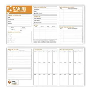 Good|Harbor Pet Supplies | (25 Pack) Premium Canine Health Record 6x4 Inch Booklets | Dog Vaccines Large Records - Puppy Shot Vaccination Brochure