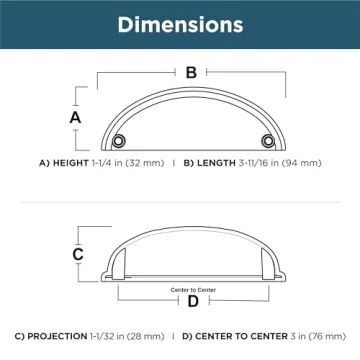 Franklin Brass Cup Cabinet Handles 10-Pack 3" Champagne Bronze