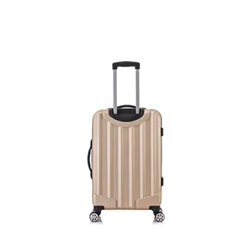 Rockland Santa Monica Hardside Spinner Wheel Luggage, Champagne, 19", 24", 28"