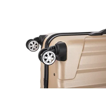 Rockland Santa Monica Hardside Spinner Wheel Luggage, Champagne, 19", 24", 28"