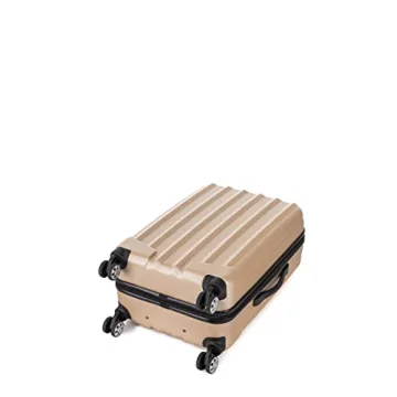 Rockland Santa Monica Hardside Spinner Wheel Luggage, Champagne, 19", 24", 28"